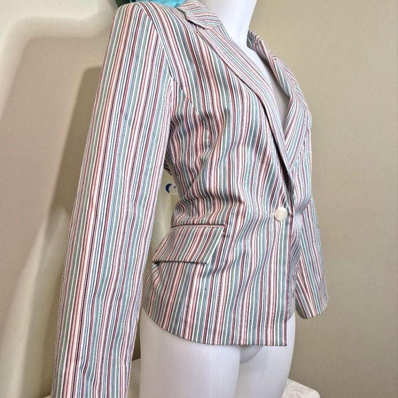 Cute Striped Blazer by FDJ Multi Color - Picture 2 of 11